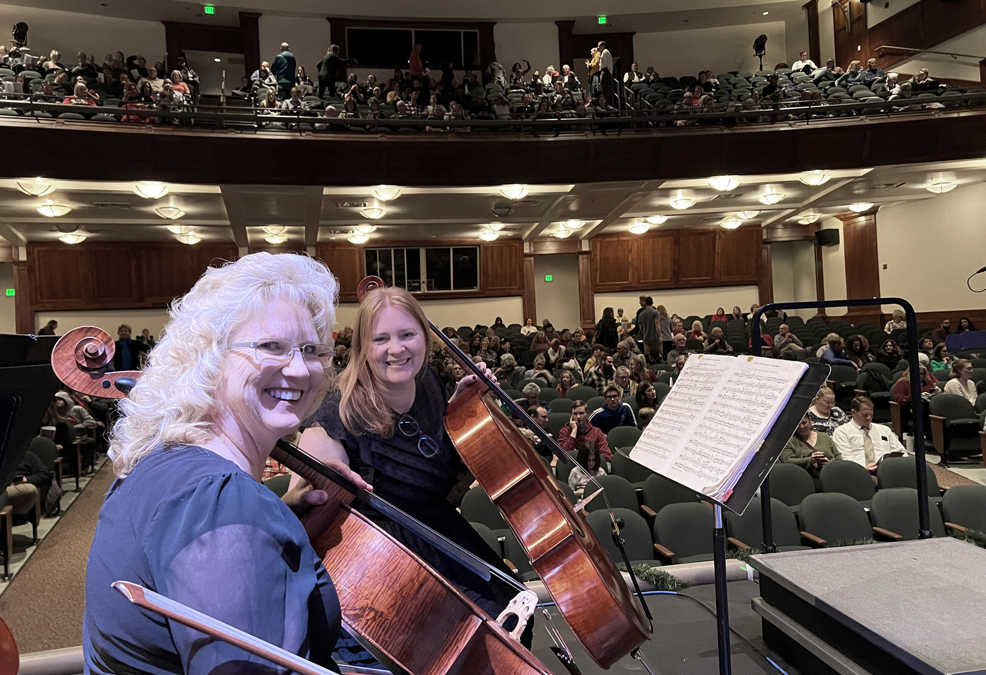 Leah Brown and Brooke MacNaughtan as the audience gets seated in 2023. Handel's Messiah