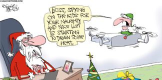 Editorial Cartoon: Elves Flying Mystery Drones Elves Flying Mystery Drones - By Gary McCoy