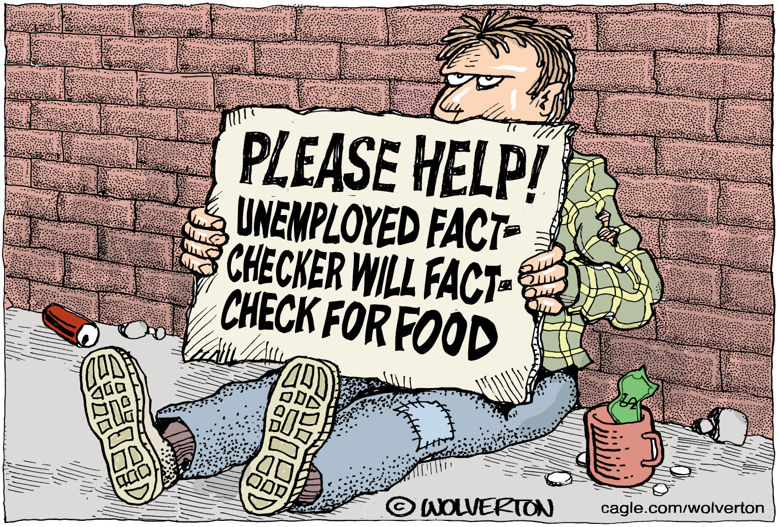 Editorial Cartoon: Fact Checker On Sidewalk Begging - The Independent |  News Events Opinion More