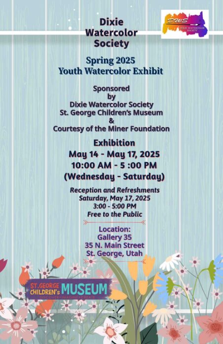 The Spring 2025 Youth Watercolor Exhibit opens Friday, May 16, at Gallery 35