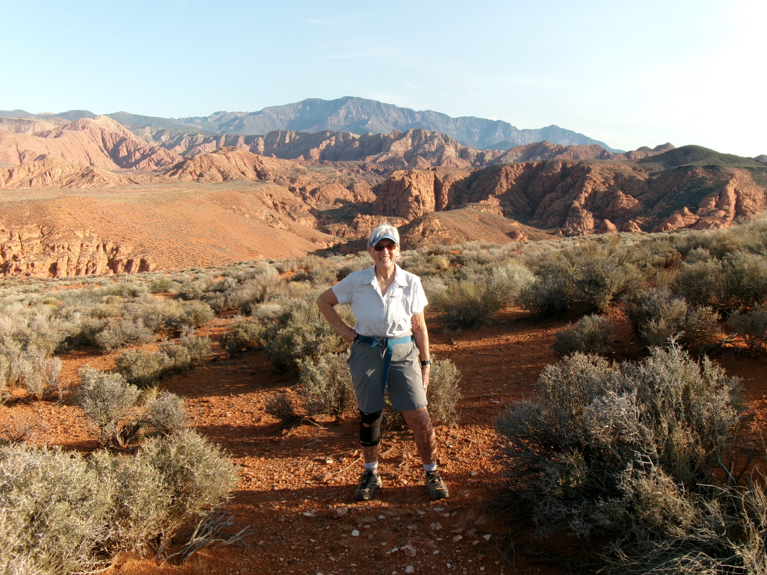 Sand Hill Trail in the Red Cliffs Desert Reserve 103_0348 - Deb on Sand Hill Trail, Red Cliffs Desert Reserve, September 2025 - Photo by Tom Garrison
