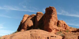 Beck Hill Trail via (by way of) Chuckwalla Trail 103_0472 - Huge sandstone rocks along Chuckwalla Trail, November 2025 - Photo by Tom Garrison
