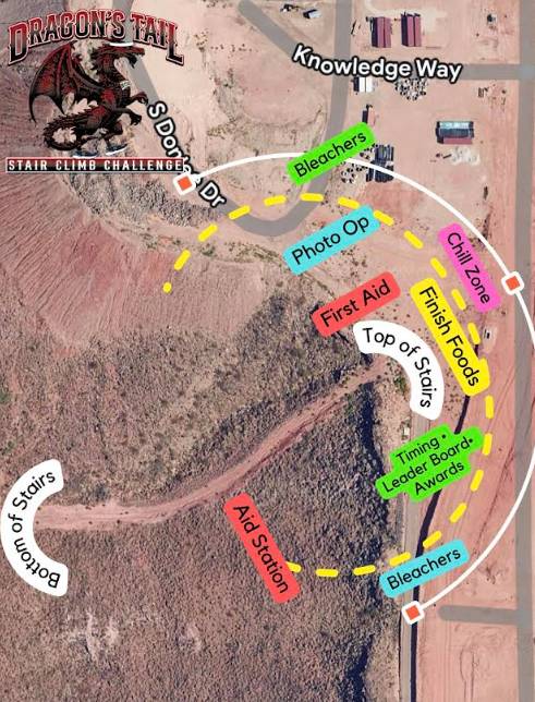 The Dragon’s Tail Stair Climb Challenge returns to St. George with 5K, 1K, sprint, and endurance races on the Tech Ridge Staircase this January.